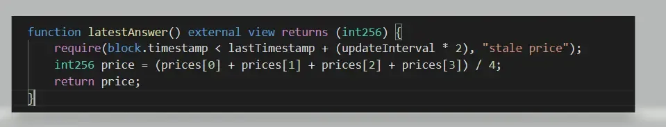 TWAP price calculation